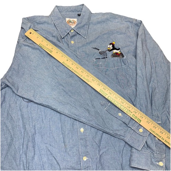 Vintage 90's Universal Studios Woody Woodpecker Golf Willy Willy‎ Denim Men's XL - Picture 7 of 10